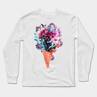 Summer Glaze, summer flowers bouquet handmade watercolor Long Sleeve T-Shirt